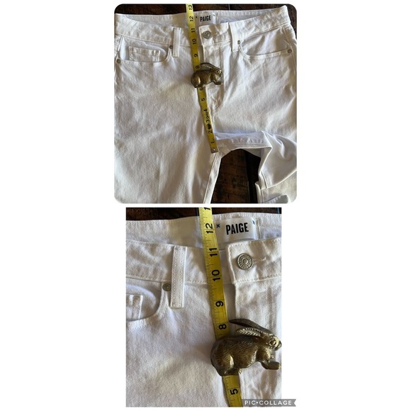 Anthropologie PAIGE Hourglass High Rise Boot Jeans Size 30 in Crisp White - Picture 10 of 15